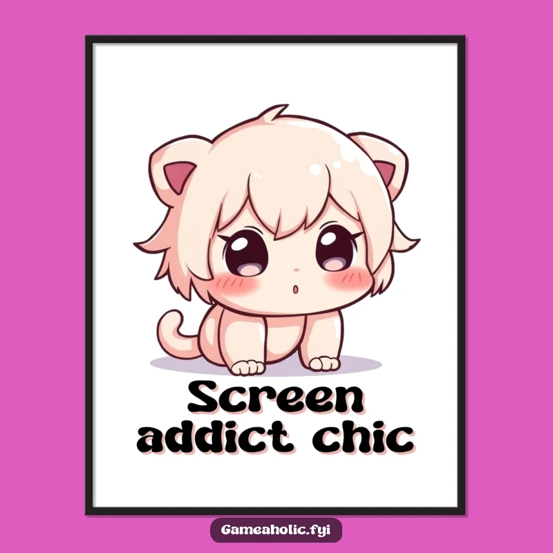 Funny Curious Character Screen Poster: Quirky Digital Art for Your Wall