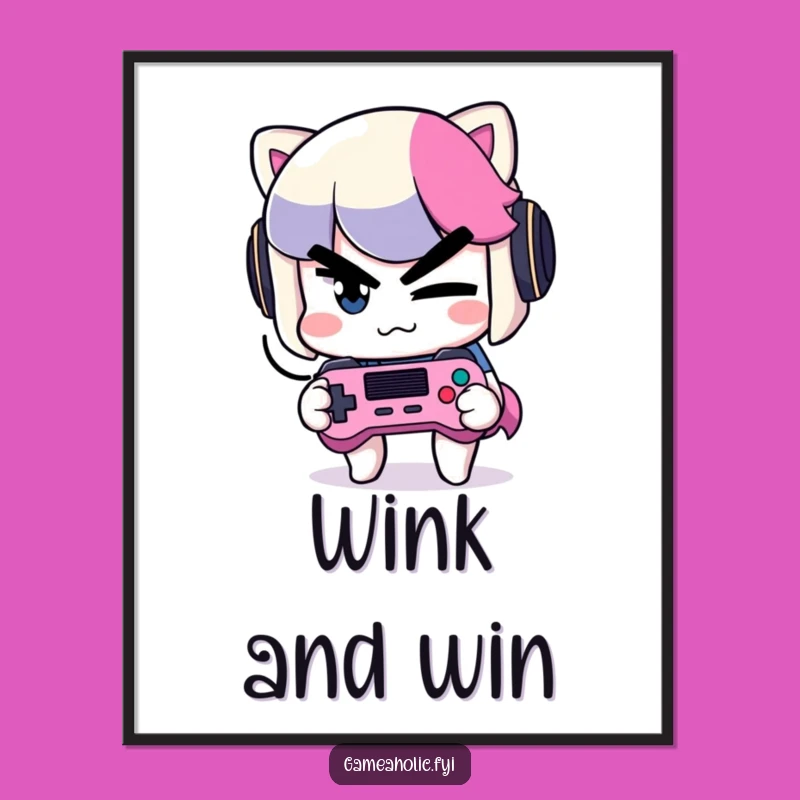 Funny Winking Gamer Poster: Hilarious Wall Art for Your Gaming Den, Great Gift