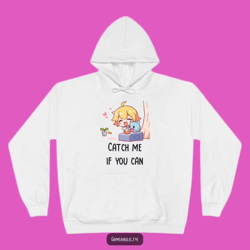 Funny Hoodie: Giggling Character's Game Chase, Cozy Funny Gift for Gamers