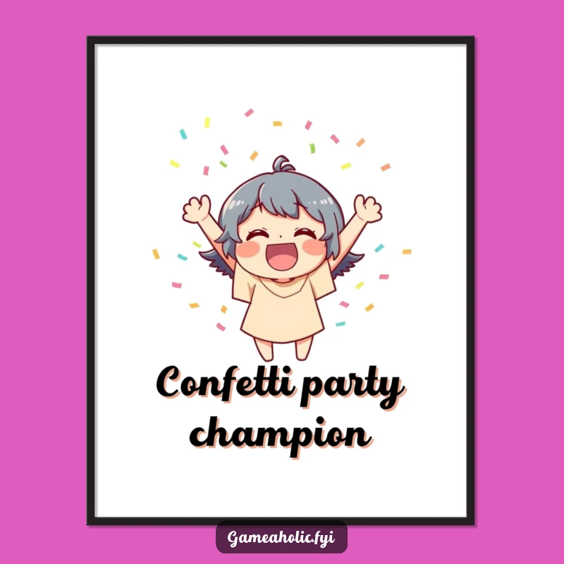Free Printable Funny Wall Art: Joyful Character Confetti Celebration Decor