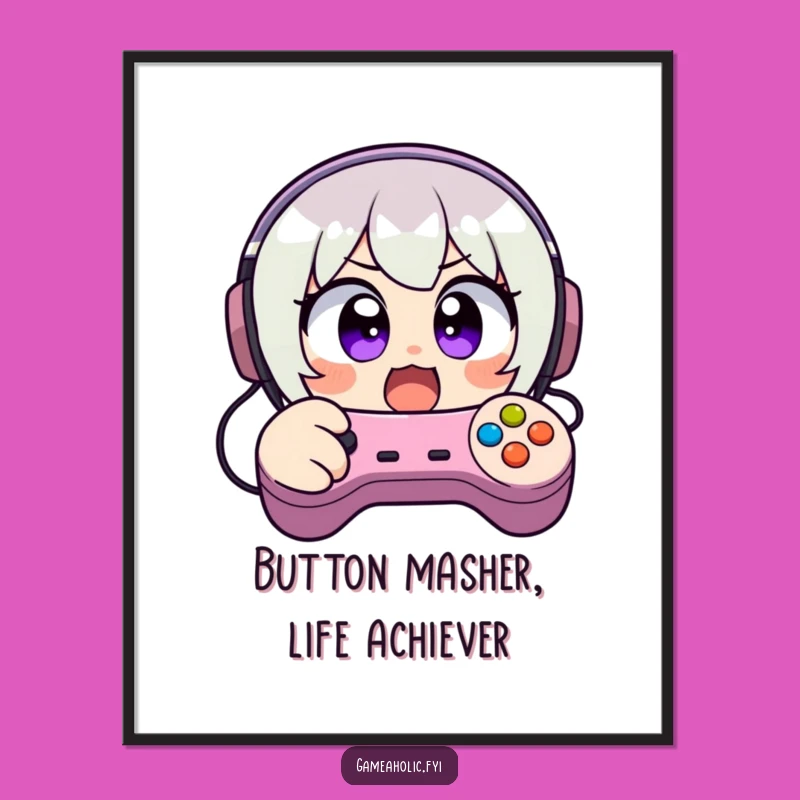 Free Printable Gamer Wall Art: Frantic Controller Mashing Gamer Decor Funny Downloadable