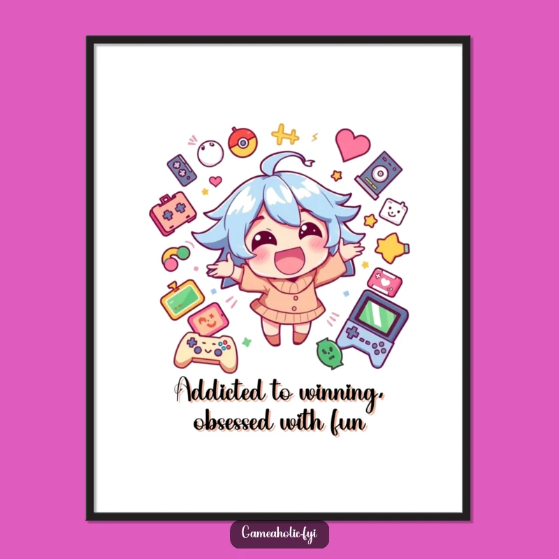 Free Printable Wall Art: Excited Gamer Art, Downloadable Fun Decor!