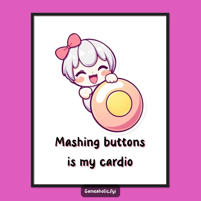 Free Printable Wall Art: Funny Button Masher Gamer Decor Downloadable