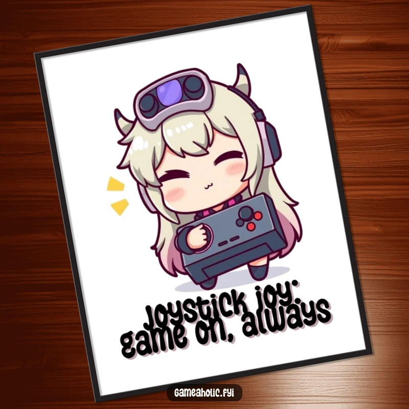 Funny Free Printable Wall Art, a character with a playful wink holding a joystick, exuding cool confidence.