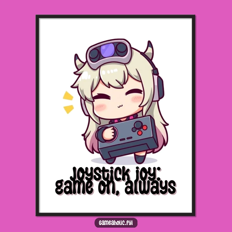 Free Printable Wall Art: Winking Gamer Joystick Funny Downloadable Decor