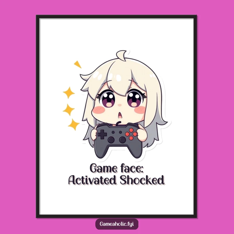 Free Printable Wall Art: Surprised Gamer Digital Download for Playful Decor