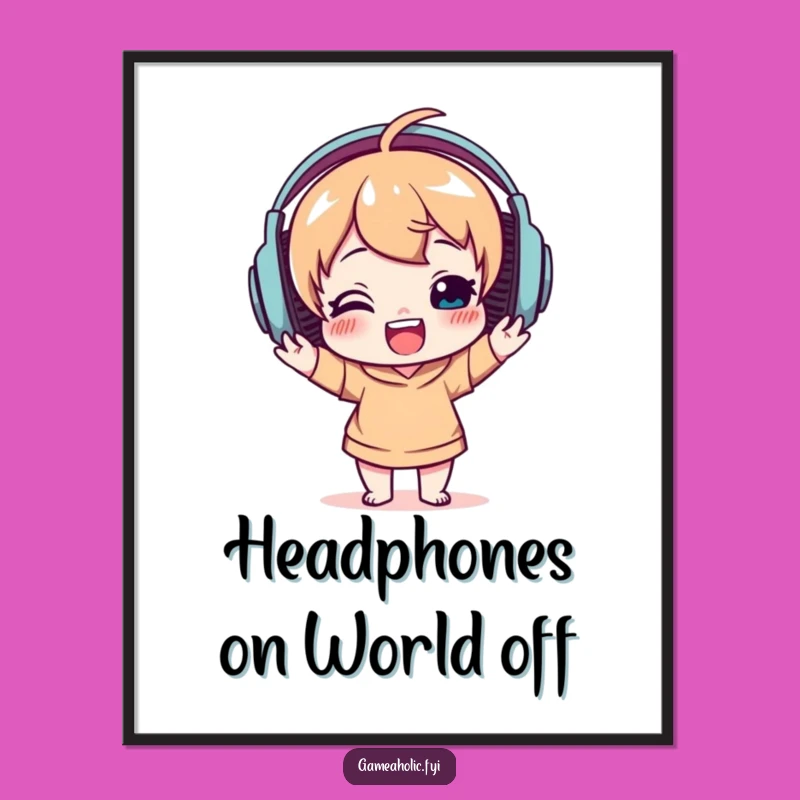 Free Printable Wall Art: Music Lover Headphone Decor Downloadable