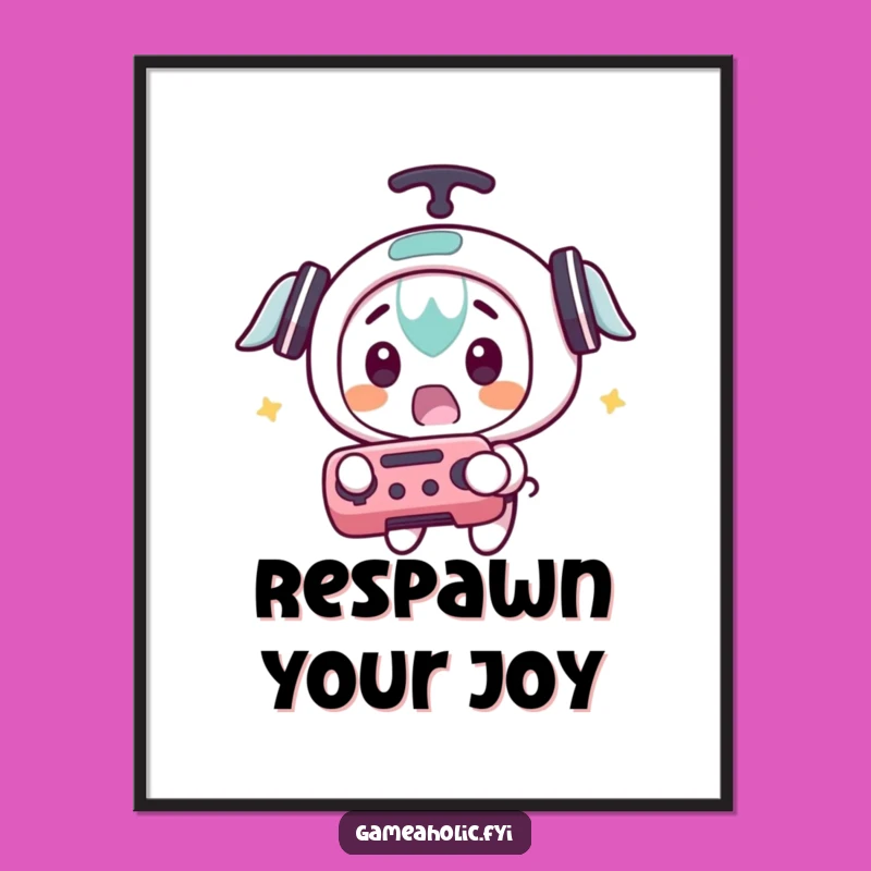 Funny Free Printable Wall Art: Surprised Gamer Controller Art, Downloadable