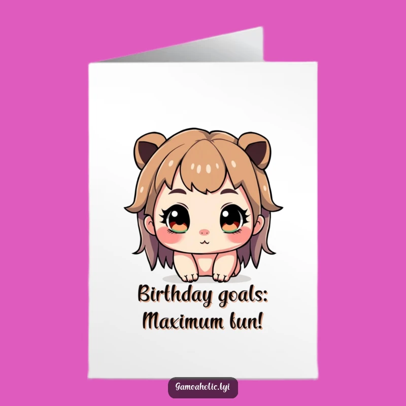 Free Printable Birthday Card: Focused Gamer Character, Intense Downloadable Fun!