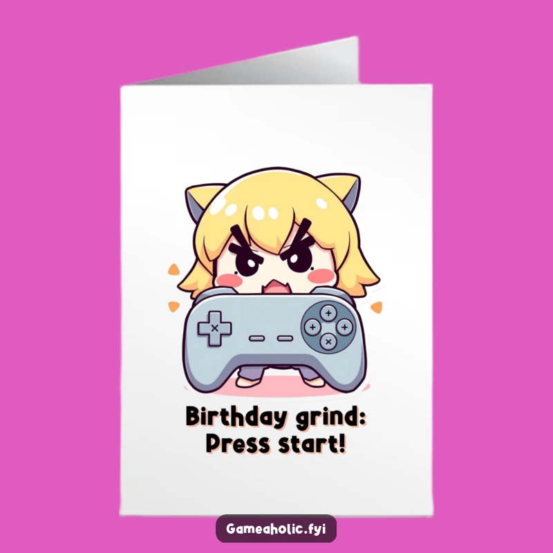 Funny Free Printable Birthday Card: Intense Gamer Character - Power Up! Your DIY!