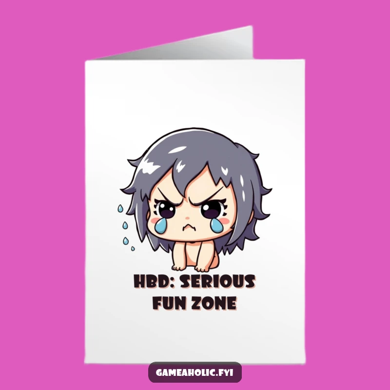 Free Printable Birthday Card: Focused Gamer - Funny Downloadable Gift for Intense Players