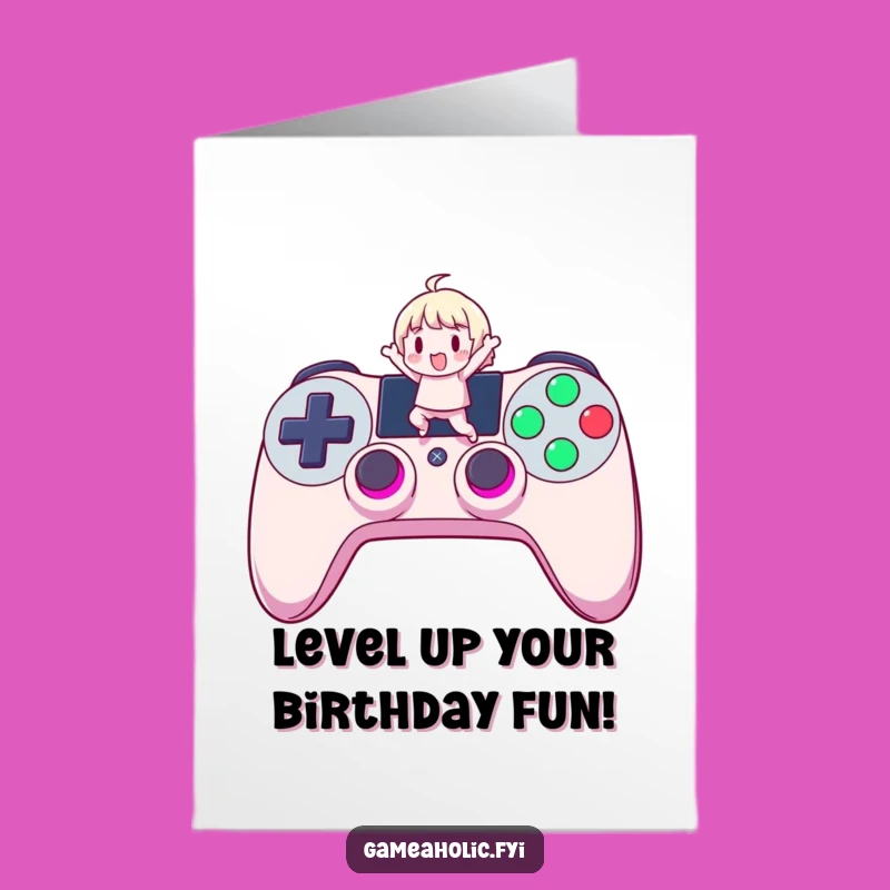 Free Printable Birthday Card: Funny Gamer Jump, Downloadable Gift!