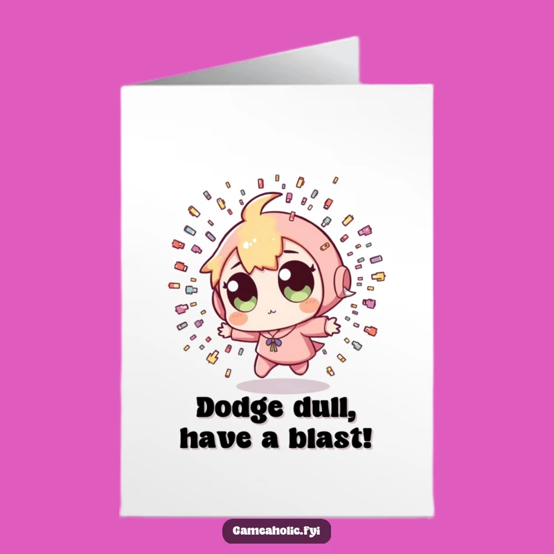 Free Printable Birthday Card: Funny Pixel Dodge, Downloadable Gift!