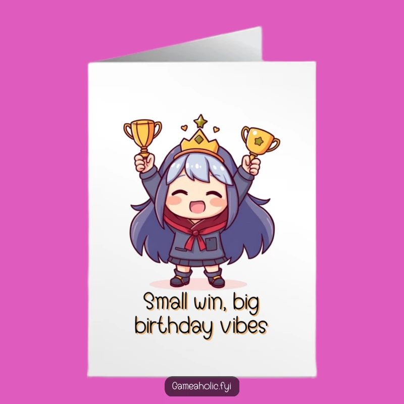 Free Printable Birthday Card: Funny Trophy Winner Character, Hilarious Downloadable Gift