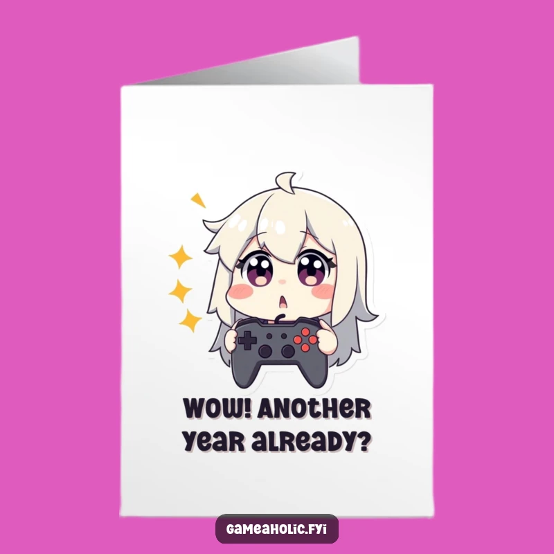 Free Printable Birthday Card: Surprised Gamer Controller Digital Download Gift