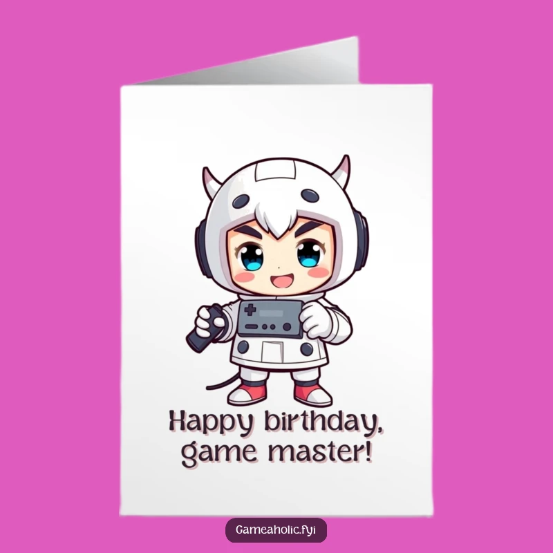 Free Printable Birthday Card: Victorious Gamer Pose, Fun Controller Birthday Downloadable Gift