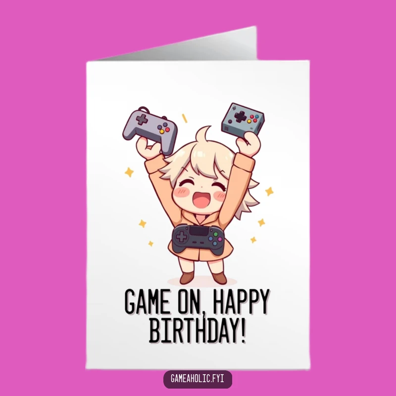 Free Printable Gamer Card: Victory Birthday Joy, Downloadable DIY Gift