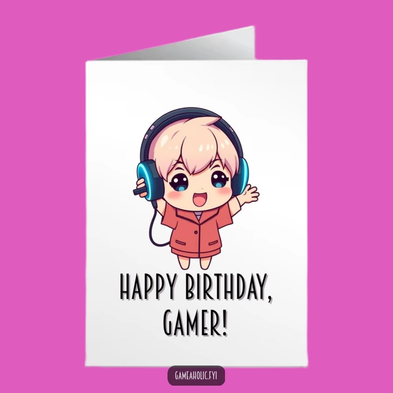 Free Printable Gamer Card: New Headset Birthday Joy, Downloadable DIY Gift