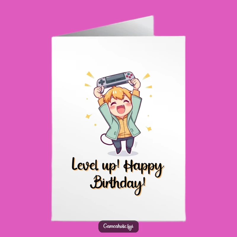 Funny Free Printable Birthday Card: Gamer Character - Victory Loot! Your DIY Gift!