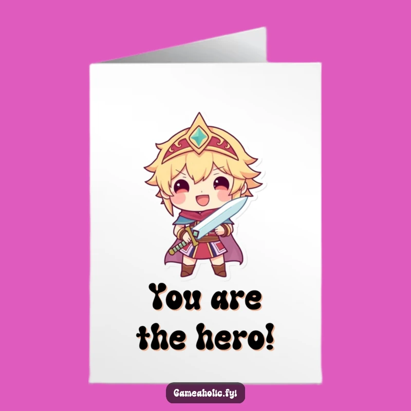 Free Printable Birthday Card: Funny Proud Gamer Hero Gift, Downloadable