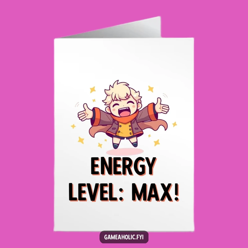 Free Printable Gamer Congrats Card: Funny Downloadable High-Energy Greeting
