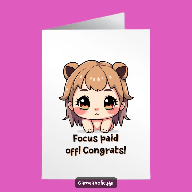 Free Printable Congrats Card: Focused Gamer Achievement, Downloadable Victory!