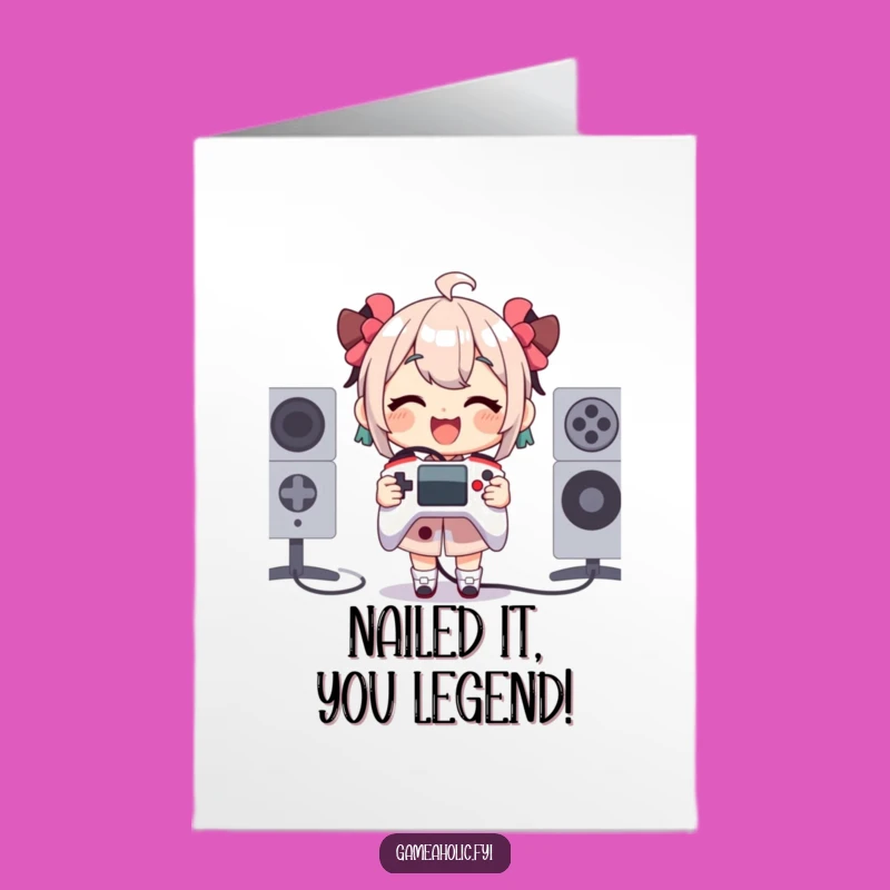 Free Printable Congrats Card: Little Controller, Big Win Gamer Downloadable