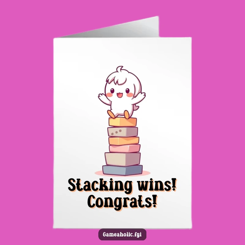 Free Printable Congrats Card: Pixel Achiever Balance Downloadable
