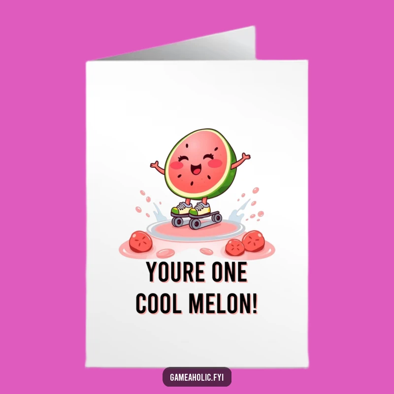 Free Printable Congrats Card: Watermelon Rolls to Success - Humorous Downloadable Art!