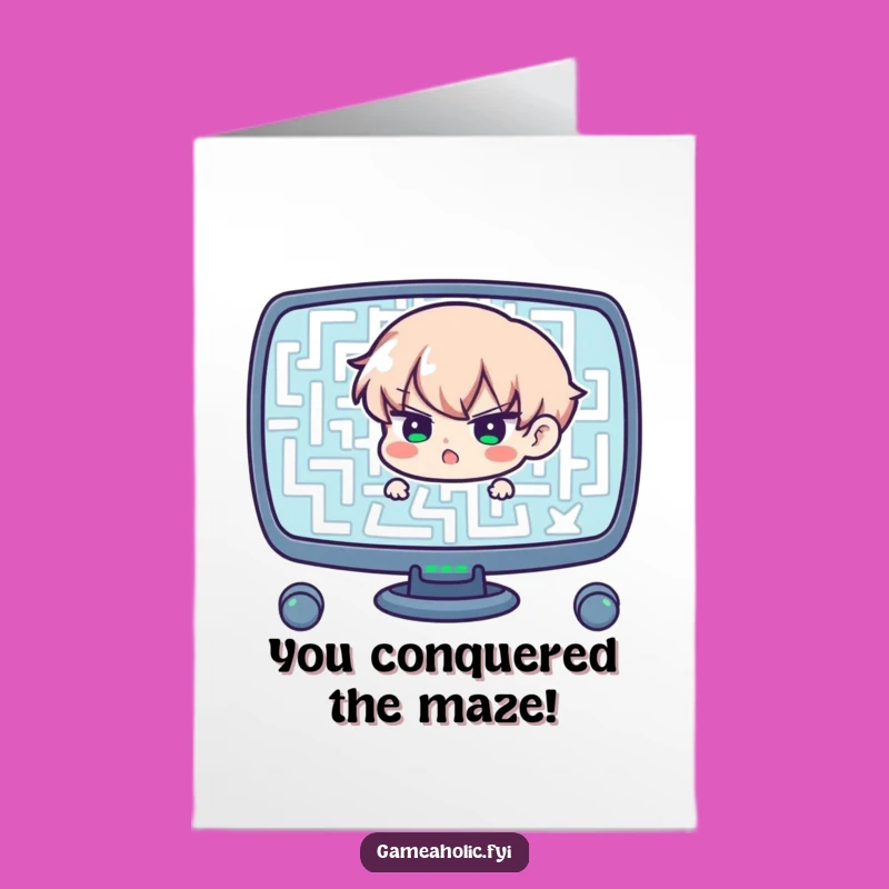 Free Printable Funny Congrats Card: Maze Breakthrough Humor Downloadable Gift