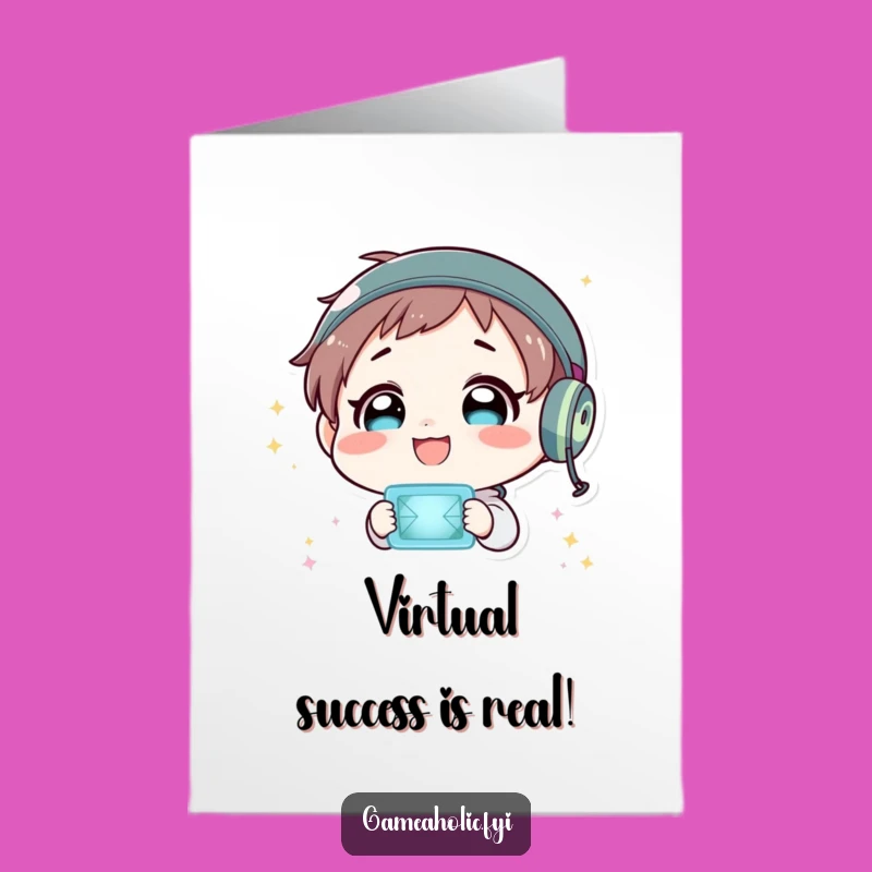 Free Printable Gamer Congrats Card: Funny Downloadable Virtual World Celebration