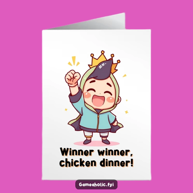 Free Printable Gamer Congrats Card: Triumphant Fist Pump Victory Funny Downloadable