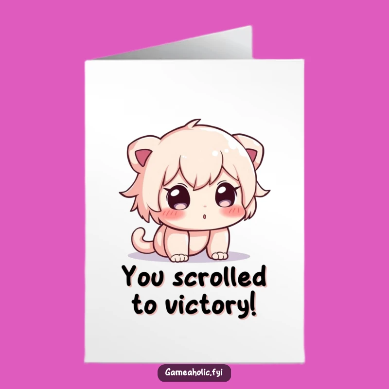 Free Printable Congrats Card: Hilarious Curious Character Glowing Screen Downloadable