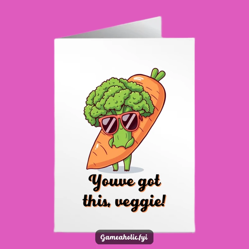 Free Printable Congrats Card: Broccoli's Cool Success - Humorous Downloadable Art!