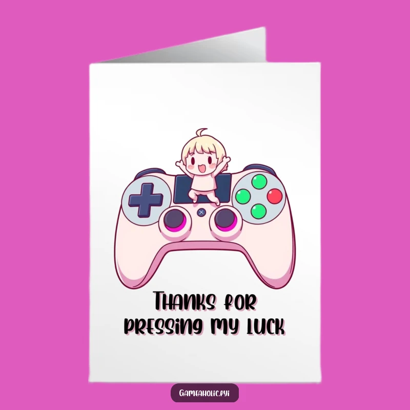 Free Printable Thank You Card: Funny Gamer Jump, Downloadable Gift!