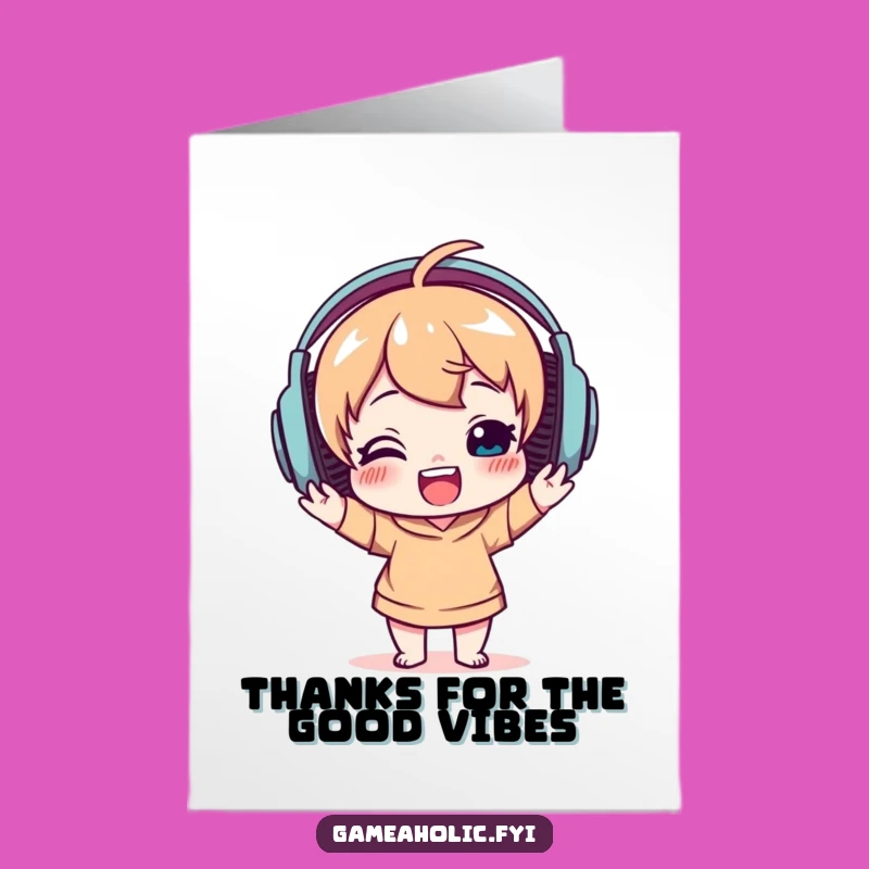 Free Printable Thank You Card: Gratitude Music Headphone Gift