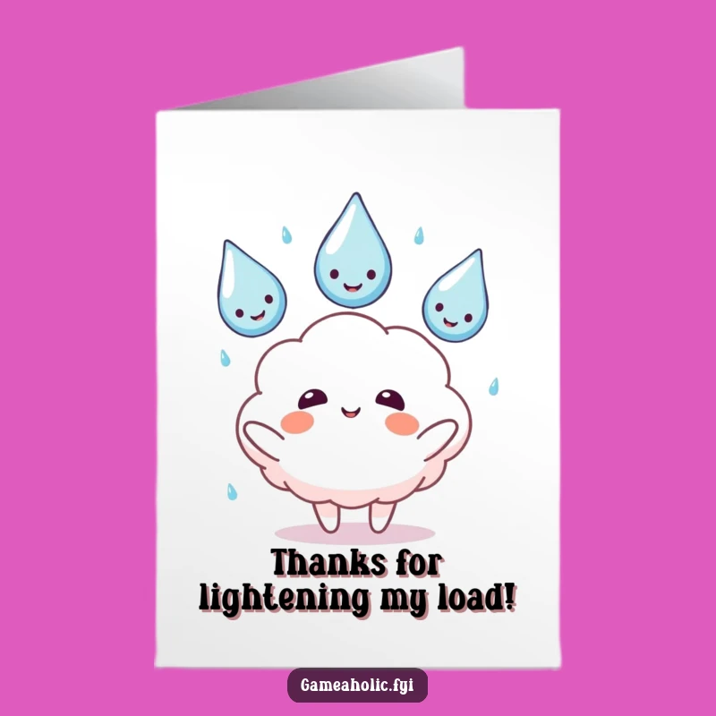Free Printable Thank You Card: Cloud Expresses Thanks - Funny Downloadable Gesture!