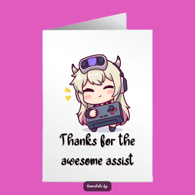 Free Printable Thank You Card: Winking Gamer Joystick Funny Gift