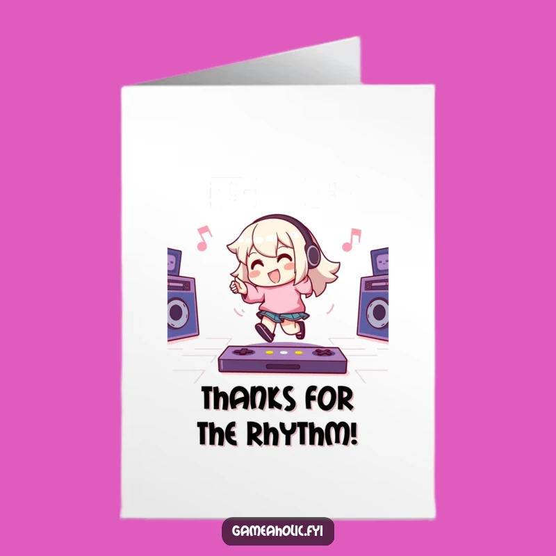 Free Printable Thank You Card: Tapping Gamer, Express Gratitude with a Funky Beat