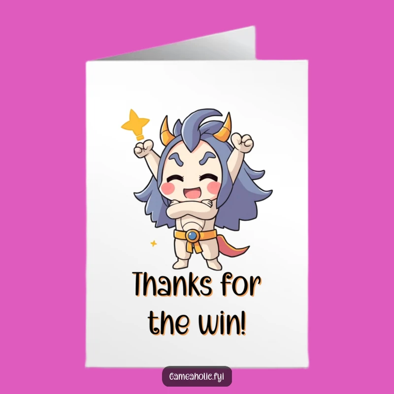 Free Printable Gamer Thank You Card: Funny Downloadable Appreciation for Your Win