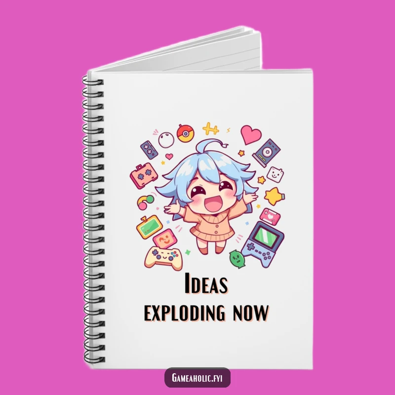 Funny Gamer Notebook: Happy Character Excitement, Game Icons, Jot Your Victories