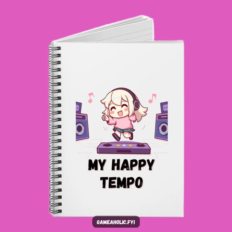 Funny Gamer Notebook - Tapping Foot Character, Energetic Beats, Fun Journal Gift!