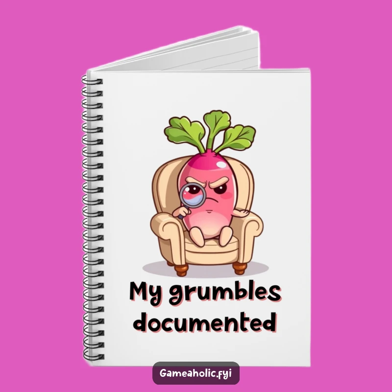 Funny Grumpy Radish Notebook: Jot Down Your Displeasure with Wit, Ideal Gift!