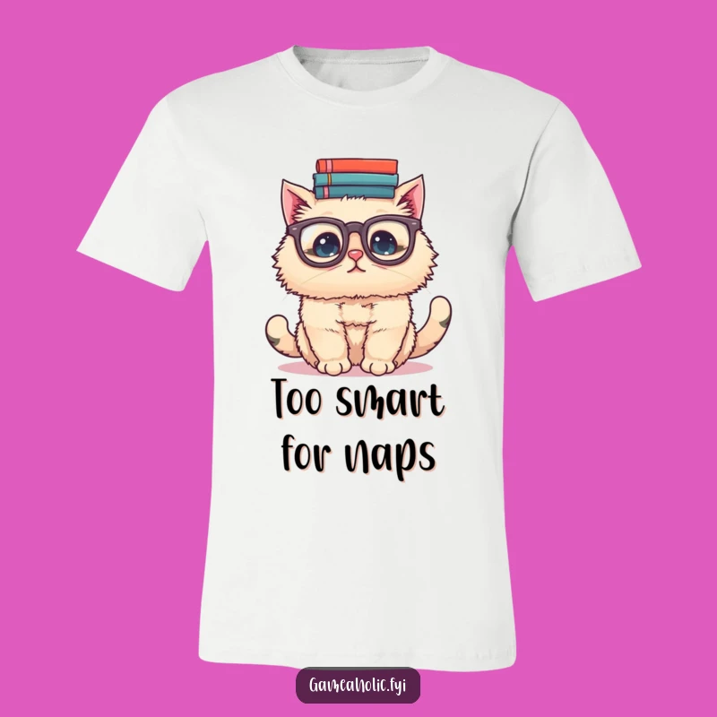 Funny Cat Scholar T-Shirt: Wear Your Love for Books with Feline Humor!