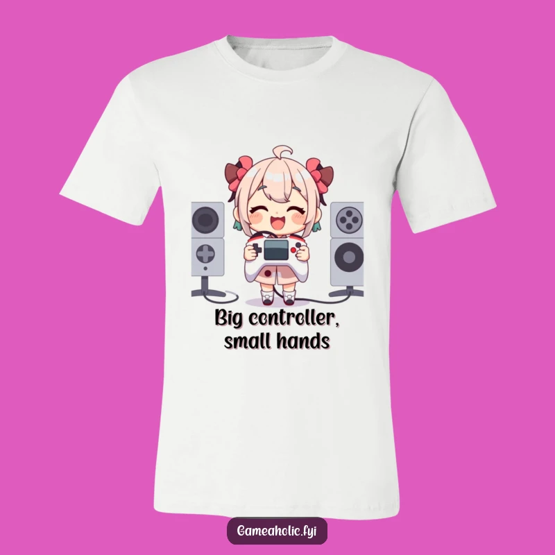 Funny Tiny Controller T-Shirt - Gleeful Gamer Oversized Joy Gift