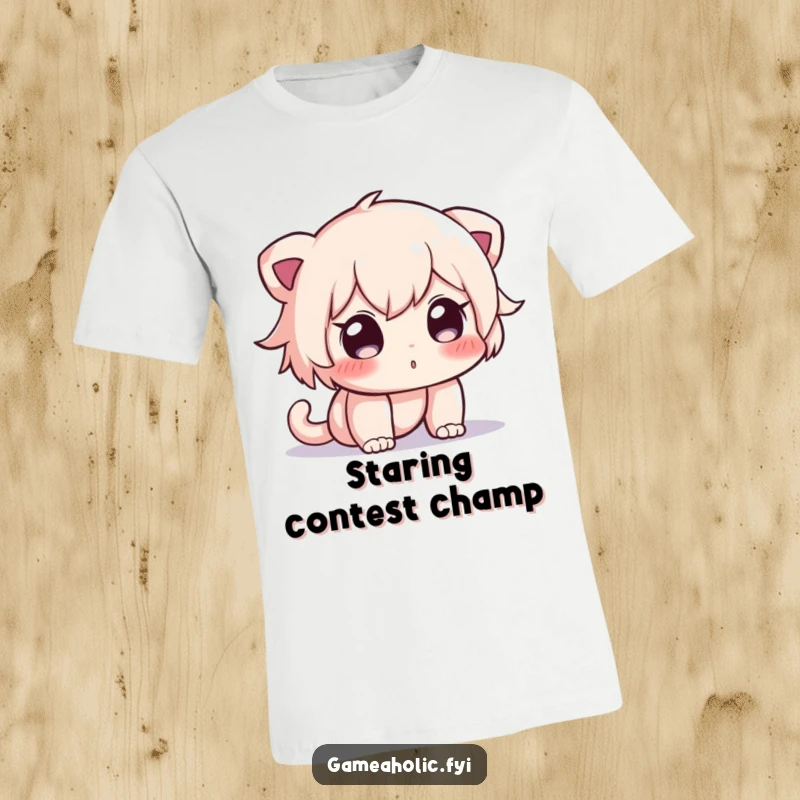 Funny t-shirt showcasing a curious character captivated by the vibrant light of a digital screen, a humorous depiction.