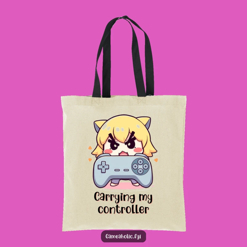 Funny Intense Gamer Tote Bag: Carry Your Game Face with Humor, Perfect Gift Idea