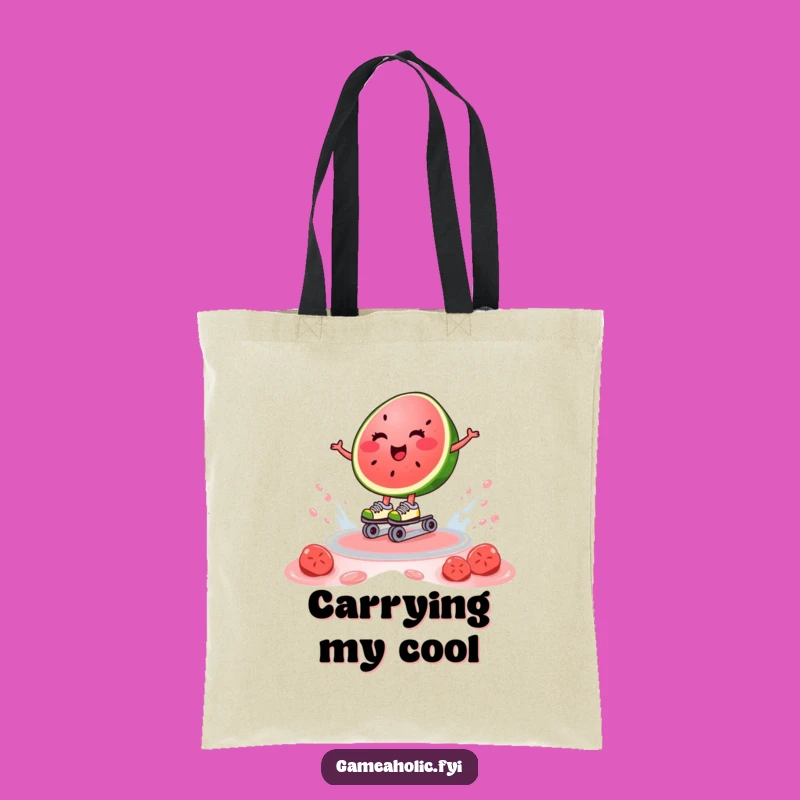 Funny Watermelon Skater Tote Bag - Quirky Gift for Errands