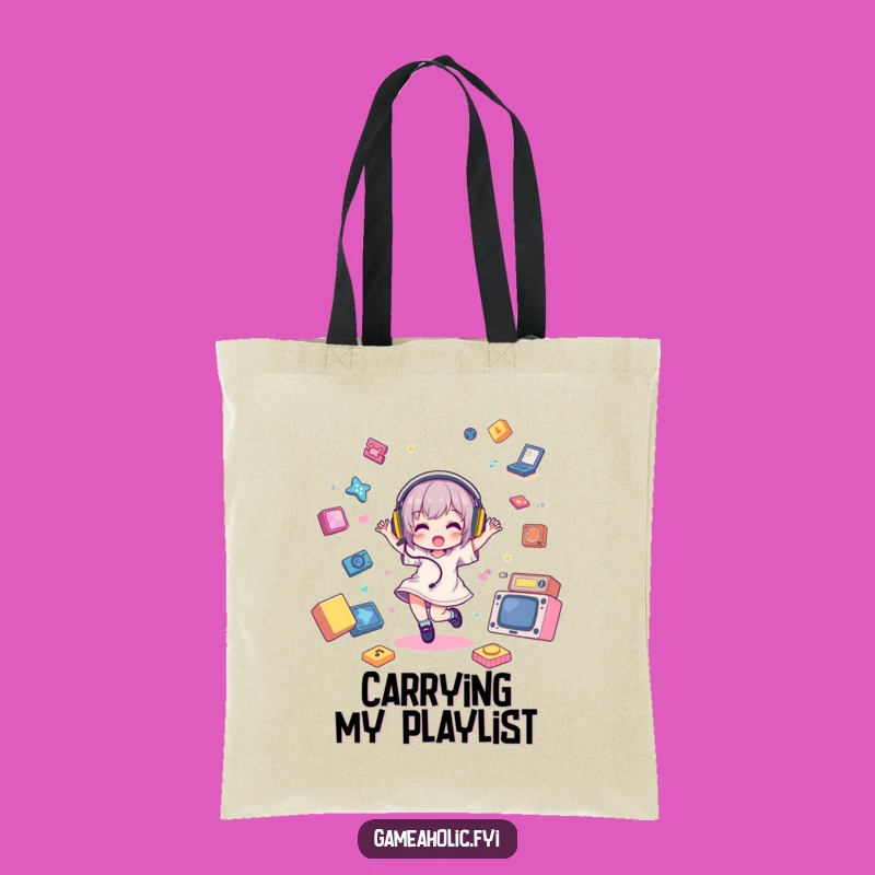 Funny Gamer Tote Bag: Carry Your Game & Beats - Hilarious Music Gift!