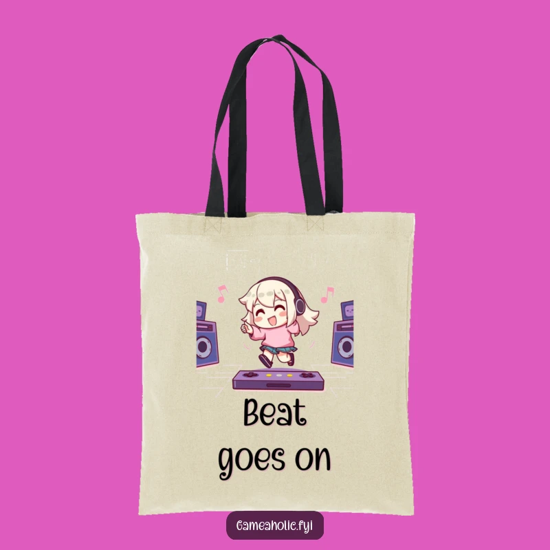 Funny Gamer Tote Bag - Tapping Foot Character, Energetic Music & Game Gift!